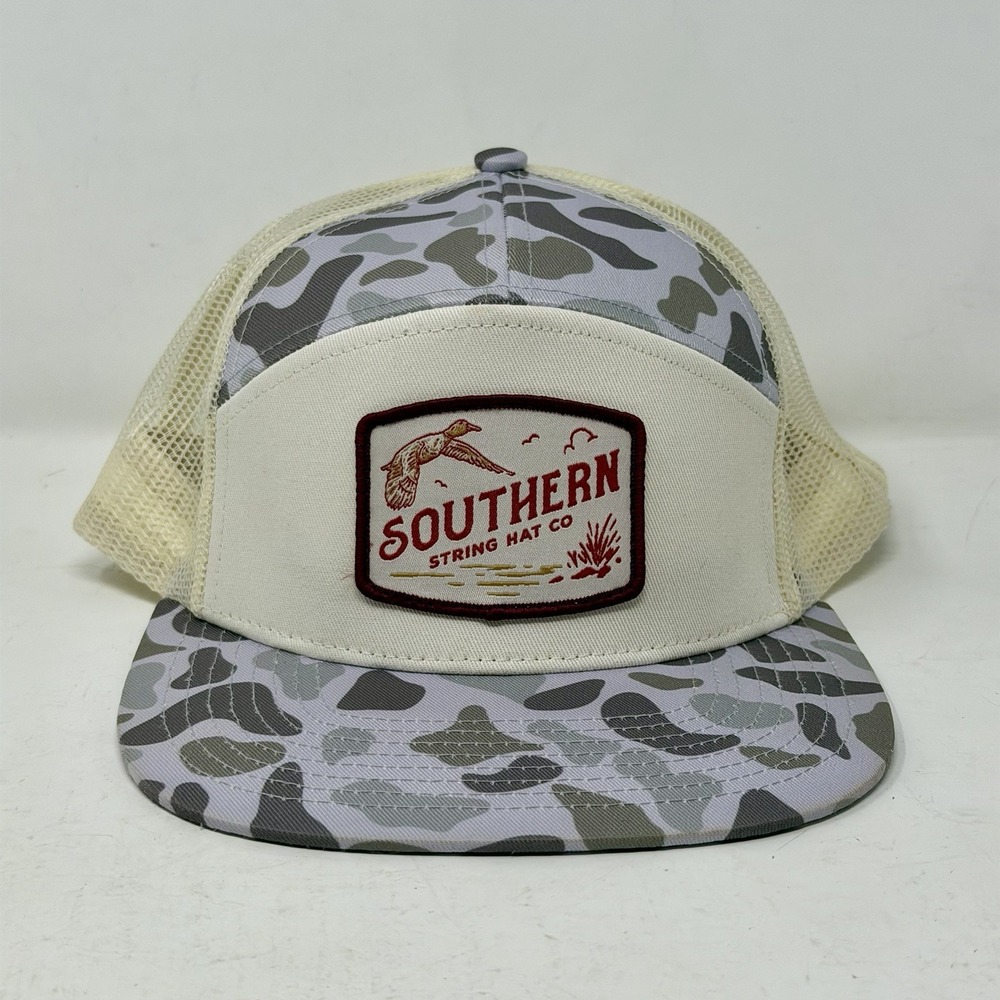 Southern String Hat Co USA Camo Mesh Snapback Trucker Duck Patch Rare